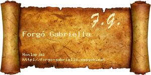 Forgó Gabriella névjegykártya